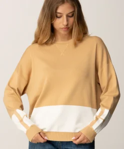 Maglia In Viscosa con Bande a Contrasto